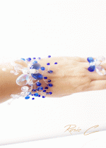 Дизайнерски комплект гривна и пръстен серия Crystal Butterfly Blue